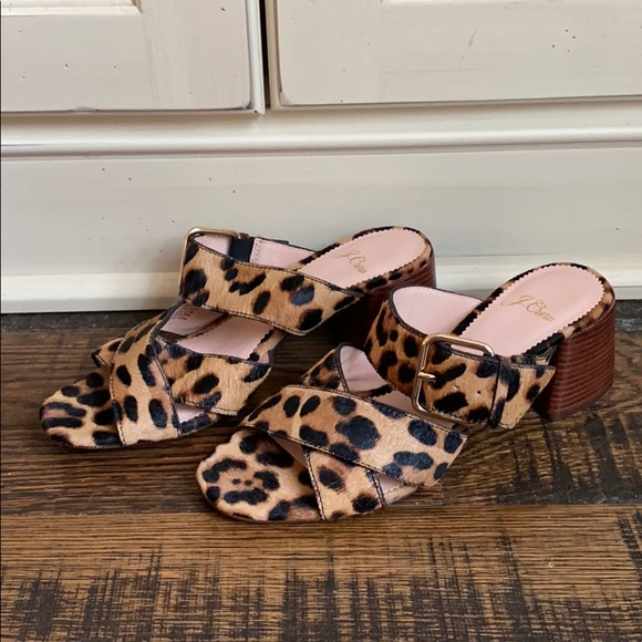 J. Crew Penny Mid Heel Slide Sandals L0301 - Picture 2 of 4